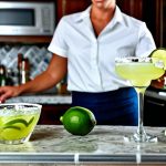 홈바텐더 테킬라 칵테일 - Margarita Time**

A person, fully clothed in casual but stylish attire, preparing a Margarita at a h...